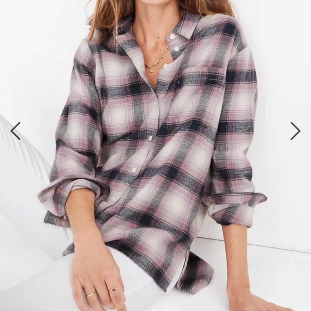 Madewell Purple Plaid Button-Down Shirt
